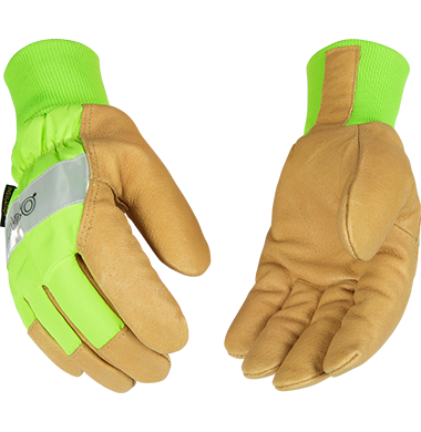 Lined Hi-Vis Green Grain Pigskin Palm with Knit Wrist | 1939KW Kinco