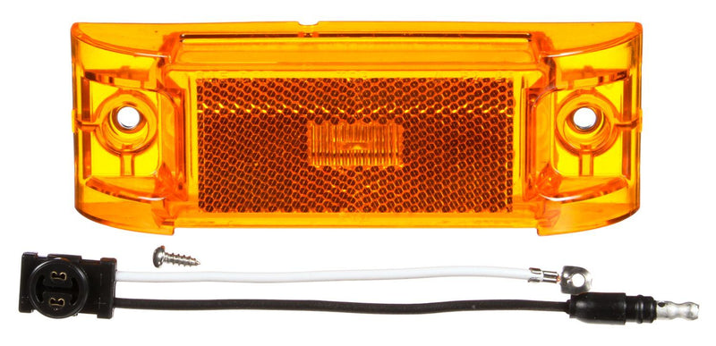 21 Series Yellow LED 2"x6" Rectangular Marker Clearance Light Kit, Fit 'N Forget M/C & 2 Screw Mount | Truck-Lite 21051Y