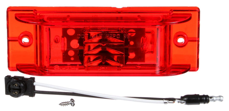 21 Series Red LED 2"x6" Rectangular Marker Clearance Light, Fit 'N Forget M/C & 2 Screw Mount | Truck-Lite 21075R