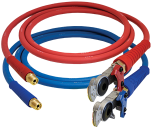 12ft Red & Blue FLEXGrip-HD  Air Line Hose Assembly & Installed Aluminum Gladhands | Tectran 13S12401