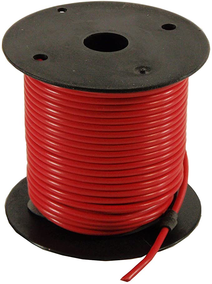 100' Red Primary Wire, 14 Gauge - Rated 80 Degree C | 2408 Deka