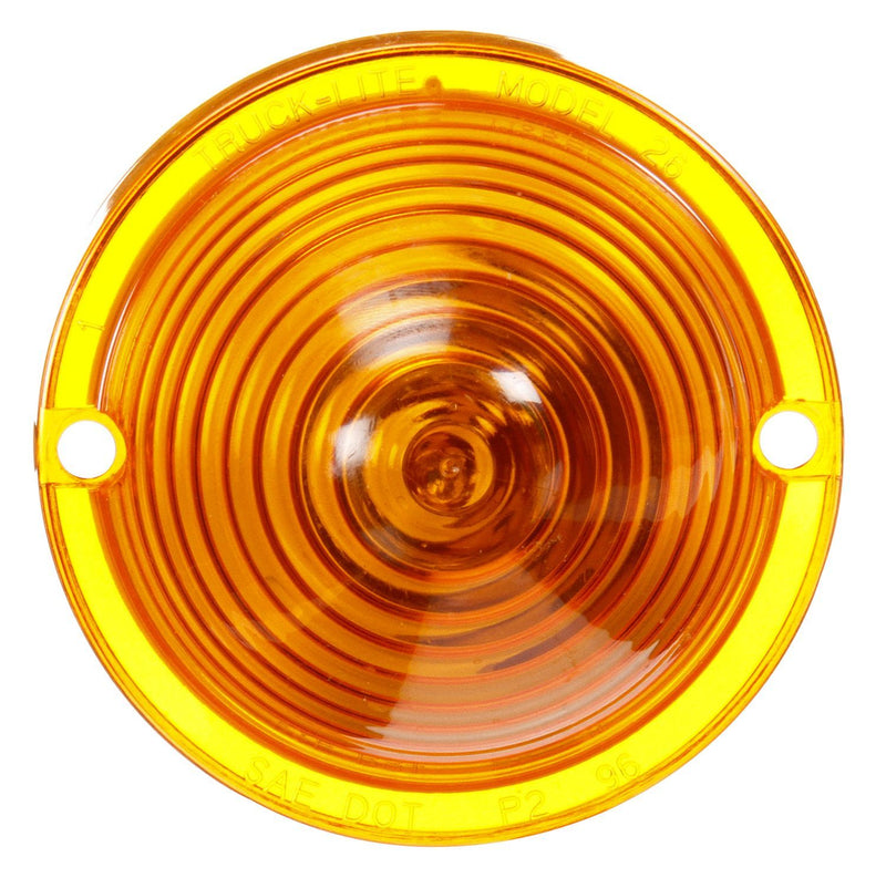 26 Series Yellow Incandescent Beehive Marker Clearance Light, PL-10 & 2 Screw Mount | Truck-Lite 26762Y
