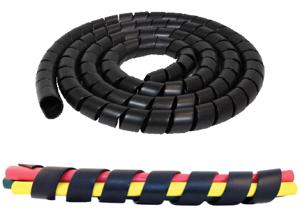 16 ft Black Spiral Wrap for 3/8" or 1/2" I.D. Rubber Air Brake Hoses | 816SPR16 Tectran