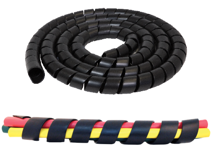 25 ft Black Spiral Wrap, 1 1/4" Inside Diameter | 820SPR-Q Tectran