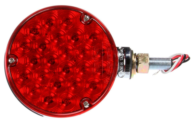 4.5" Round Red/Yellow LED Pedestal Lamp, Hardwired & 1 Stud Mount | Truck-Lite 2750