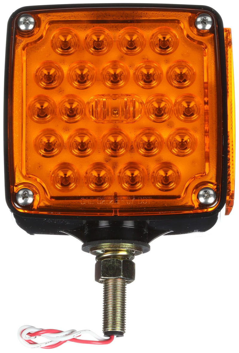 Signal-Stat Yellow LED Dual Face Pedestal Light w/ Vertical Mount, Hardwired & 1 Stud Mount | Truck-Lite 2752