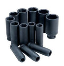 13 Pc. 1/2" Drive 6 Point SAE Deep Impact Socket Set | 4401 ATD Tools