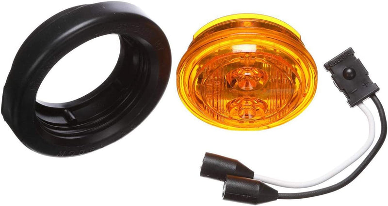 30 Series Incandescent Yellow 2" Round Marker Clearance Light, PL-10 & Grommet Mount | Truck-Lite 30086Y