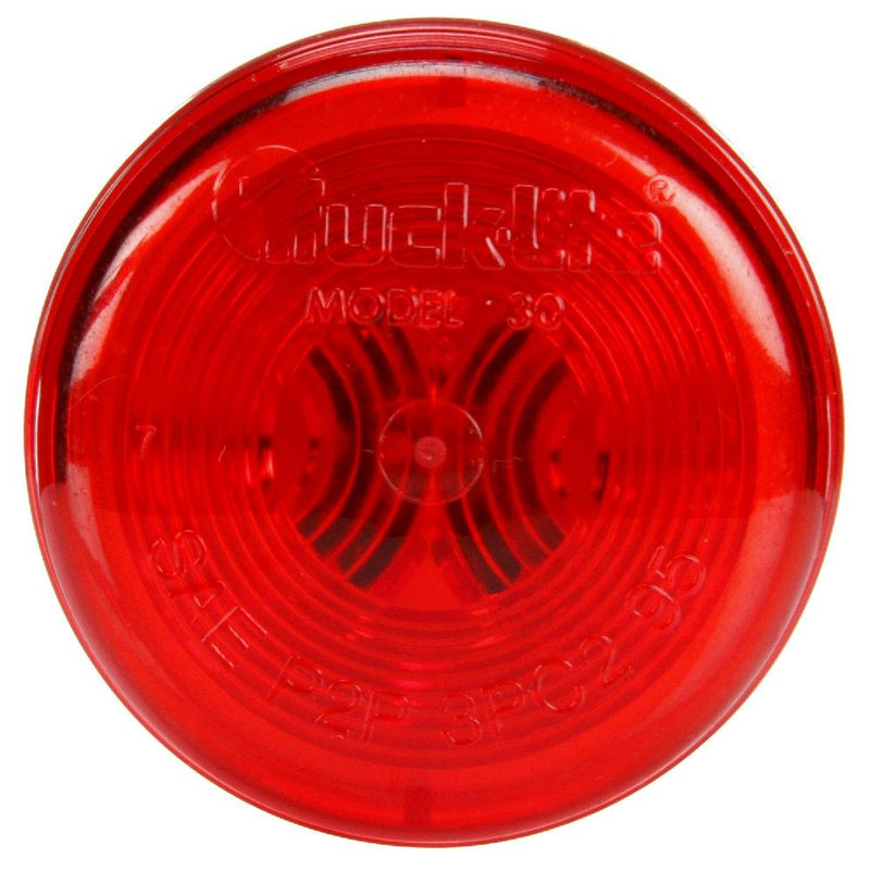 30 Series Incandescent 2" Red Round Marker Clearance Light, PL-10 Connection & Grommet Type | Truck-Lite 30200R3