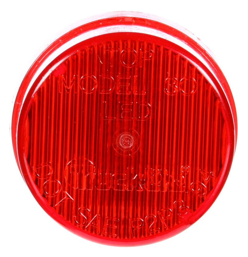 30 Series Red 2" Round LED Marker Clearance Light, Fit 'N Forget and Grommet Mount | Truck-Lite 30250R