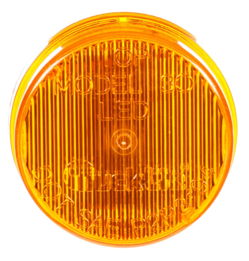 30 Series Yellow LED 2" Round Marker Clearance Light, Fit 'N Forget M/C & 2 Screw Mount | Truck-Lite 30250Y