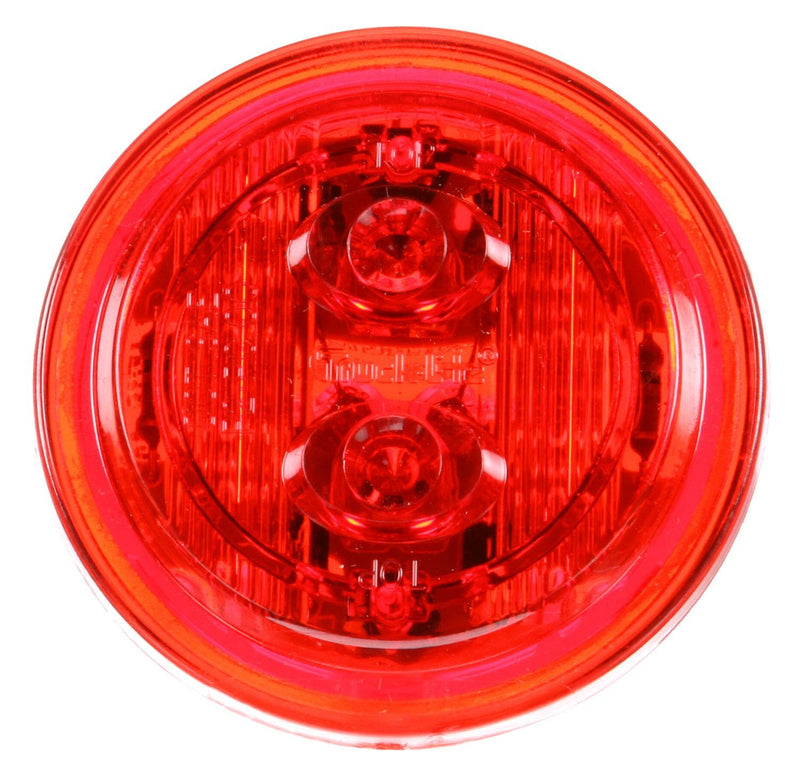 30 Series Low Profile Red LED 2" Round Marker Clearance Light, PL-10 Connection & Grommet Mount | Truck-Lite 30285R