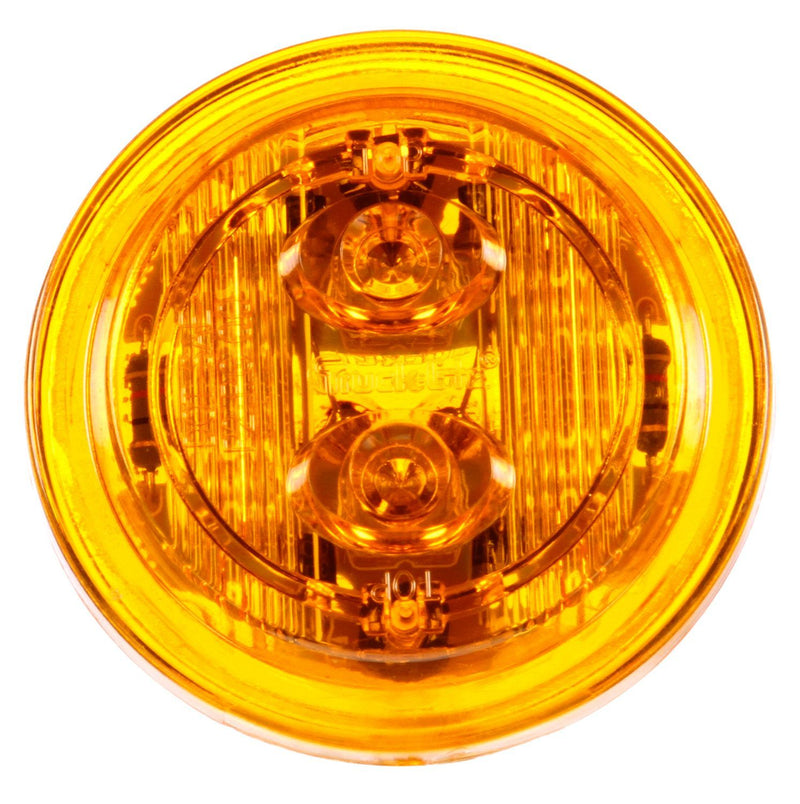30 Series Low Profile Yellow LED 2" Round Marker Clearance Light, PL-10 & 2 Screw Mount | Truck-Lite 30285Y
