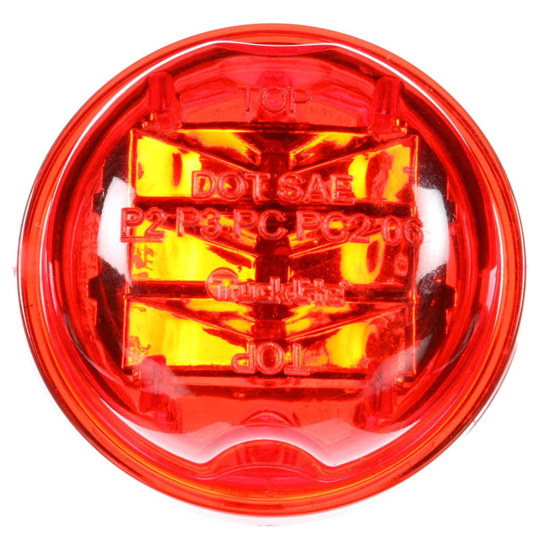 30 Series High Profile Red LED 2" Round Marker Clearance Light, Fit 'N Forget M/C & Grommet Mount | Truck-Lite 30375R