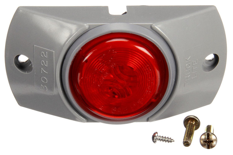 30 Series Red Incandescent 2" Round Marker Clearance Light Kit, Fit 'N Forget M/C & Grommet Mount | Truck-Lite 30504R