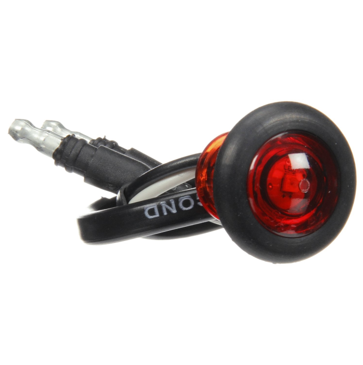 33 Series Red 3/4" Round Marker Clearance Light Kit, Hardwired Connection & Gromment Mount | Truck-Lite 33050R3