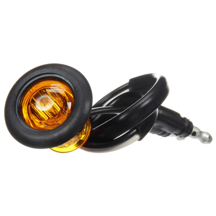 33 Series Yellow 3/4" Round Marker Clearance Light Kit, Hardwired Connection & Gromment Mount | Truck-Lite 33075Y
