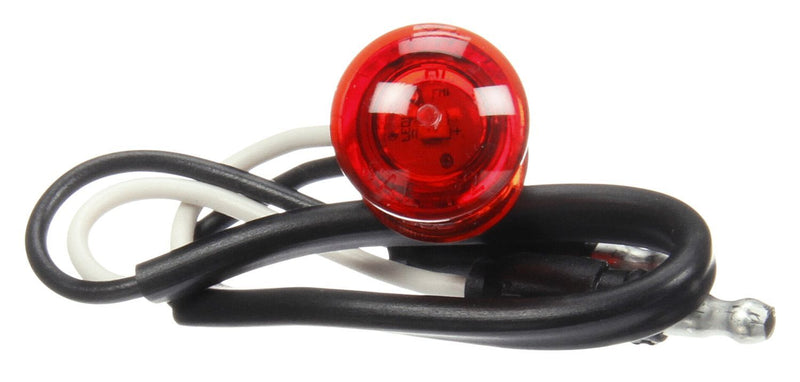 33 Series Red LED 3/4" Round Marker Clearance Light, Hardwired Connection w/ Grommet Mount | Truck-Lite 33250R