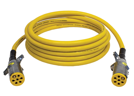 15ft ARTICFLEX™ Yellow 7-Way Auxiliary Straight Connector | 7AEB152EW Tectran