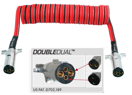 15 FT DOUBLEDUAL™ Powercoil with 2 DOUBLEDUAL Plugs | 7DDB542MW Tectran