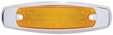 12 LED Rectangular Light (Clearance/Marker) With Chrome Bezel - Amber LED/Amber Lens | United Pacific 38134