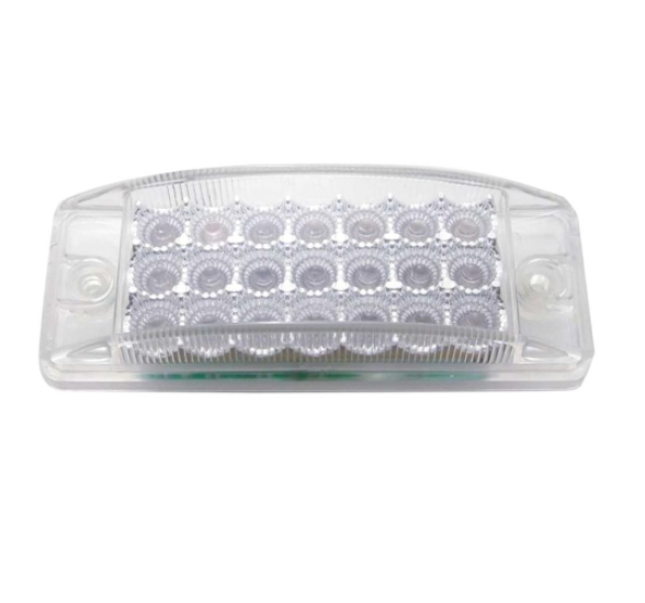 21 LED Rectangular Light (Clearance/Marker) - Red LED/Clear Lens | United Pacific 38297