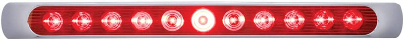 11 LED 17" Light Bar (Stop, Turn & Tail) With Chrome Bezel - Red LED/Clear Lens | United Pacific 39253