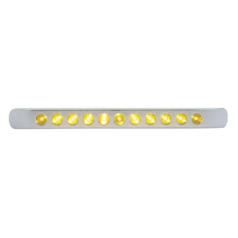 11 LED 17" Turn Signal Light Bar With Bezel - Amber LED/Amber Lens | United Pacific 39690