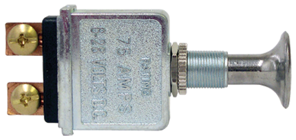 2 Position Chrome Off-On Push-Pull Switch | Tectran 19-1000