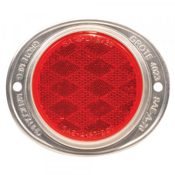 Red Aluminum Two-Hole Screw Mounting Reflectors | Grote 40232