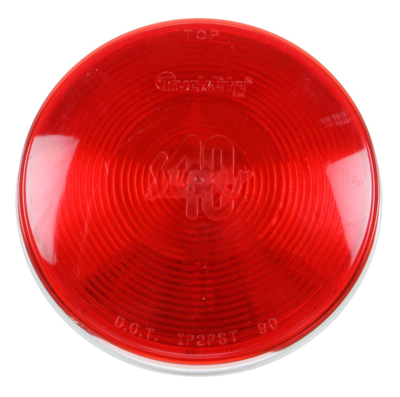 Super 40 Incandescent Red 4" Round Stop/Turn/Tail Light, PL-3 Connection & Grommet Mount | Truck-Lite 40242R3