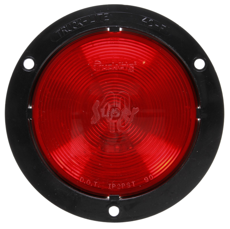 Super 40 Incandescent Red 4" Round Stop/Turn/Tail Light, PL-3 Connection & Flange Mount | Truck-Lite 40259R
