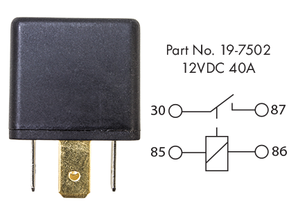 4 Terminal 40/30A Relay | Tectran 19-7501