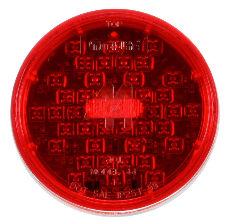 Super 44 Red LED 4" Round Stop/Turn/Tail Light, Fit 'N Forget Connection | Truck-Lite 44202R