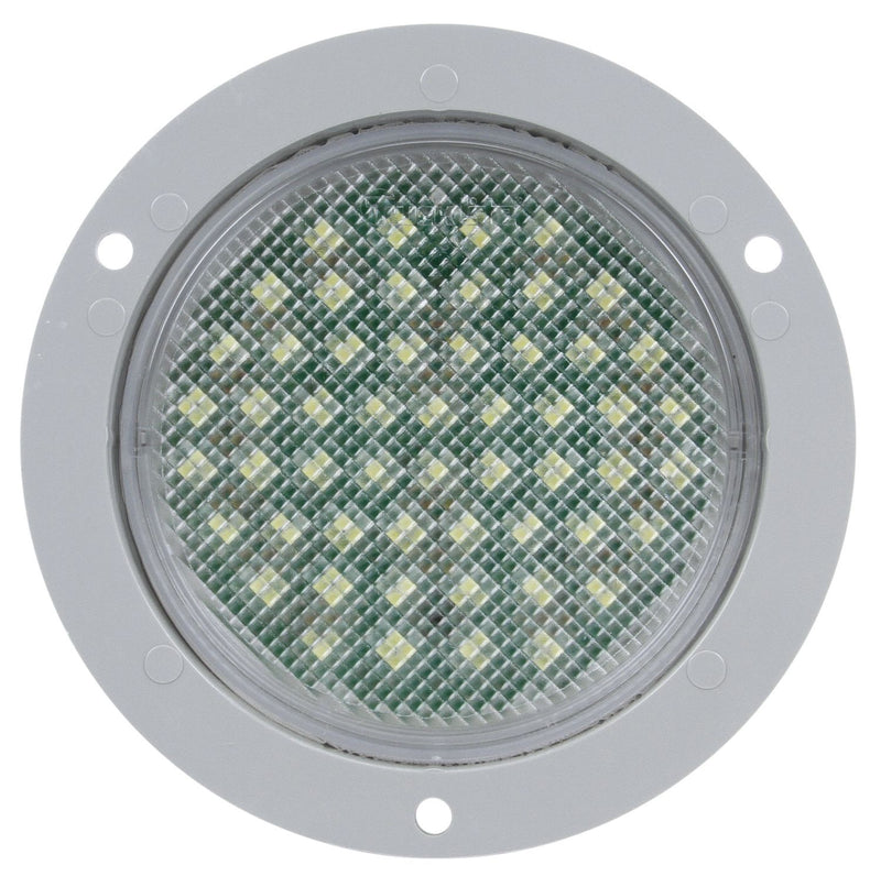 44 Series Clear LED 4" Round Dome Light, Gray Flange Mount | Truck-Lite 44237C