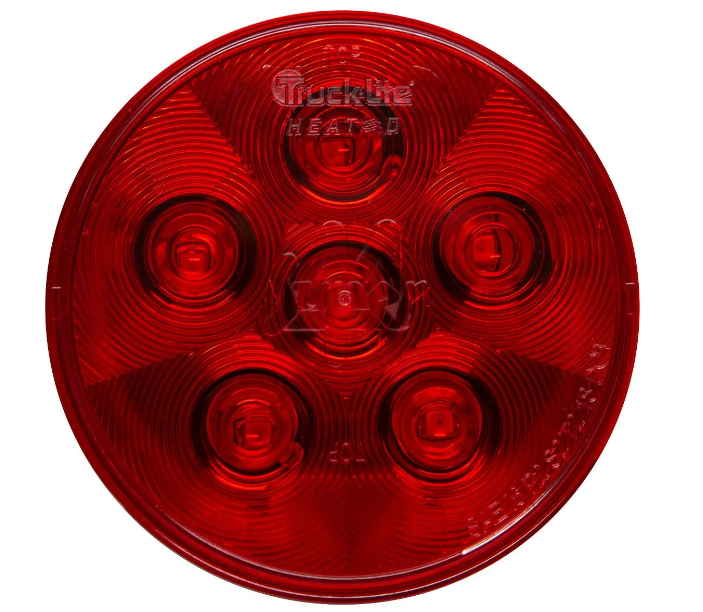 HEATED 4" Round Red LED Stop/Turn/Tail Light, Grommet Mounted | Truck-Lite 44602R