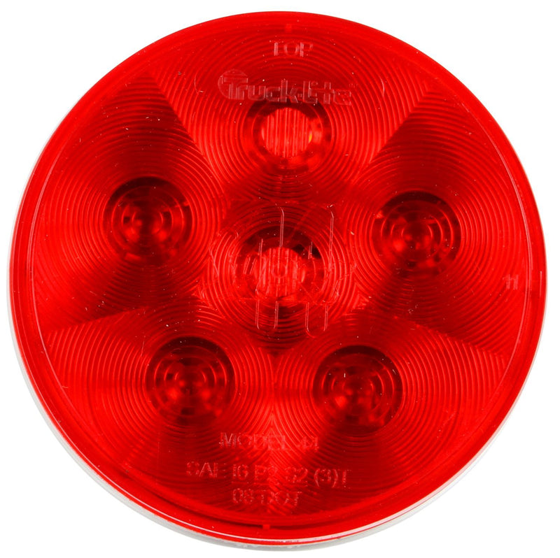 Super 44 Red LED 4" Round Stop/Turn/Tail Light, Fit 'N Forget S.S. & Grommet Mount | Truck-Lite 44982R
