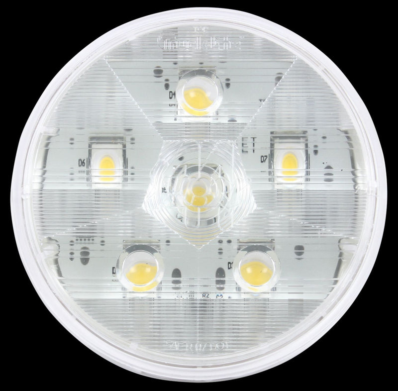 Super 44 Clear LED 4" Round Back-Up Light, Fit 'N Forget S.S., Fit 'N Forget S.S. & Grommet Mount | Truck-Lite 44990C
