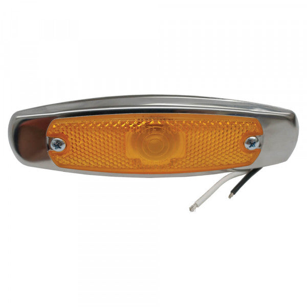 Low-Profile Amber Clearance Marker Light with Built-In Reflector & Bezel | Grote 45663