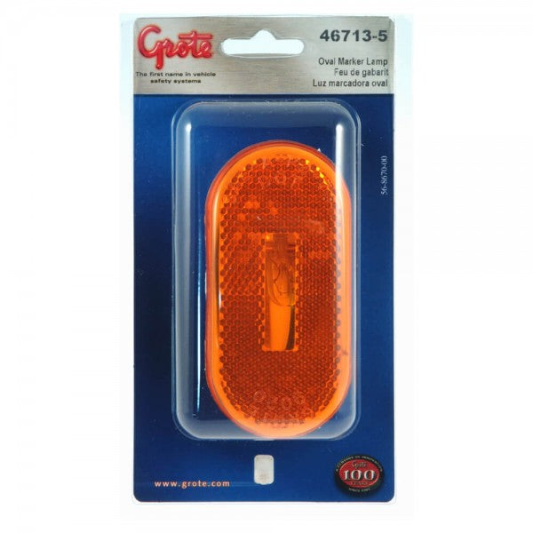 4" Oval Amber Single-Bulb Clearance Marker Light with Built-In Reflector | Grote 46713-5