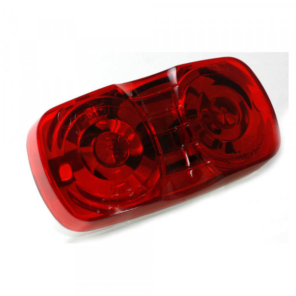 4" Rectangular Red Two-Bulb Square-Corner Clearance Marker Light, Blunt Cut | Grote 46792
