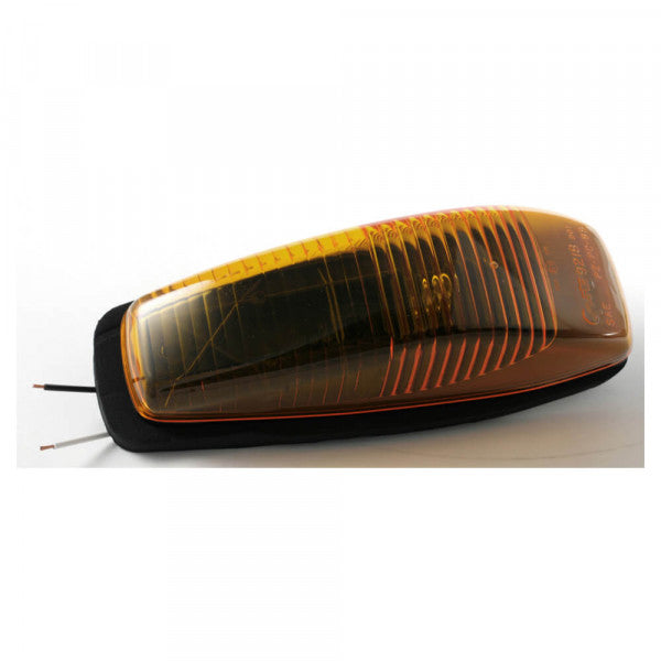 Small Amber Aerodynamic Cab Marker Light w/out Chrome Bezel | Grote 46813