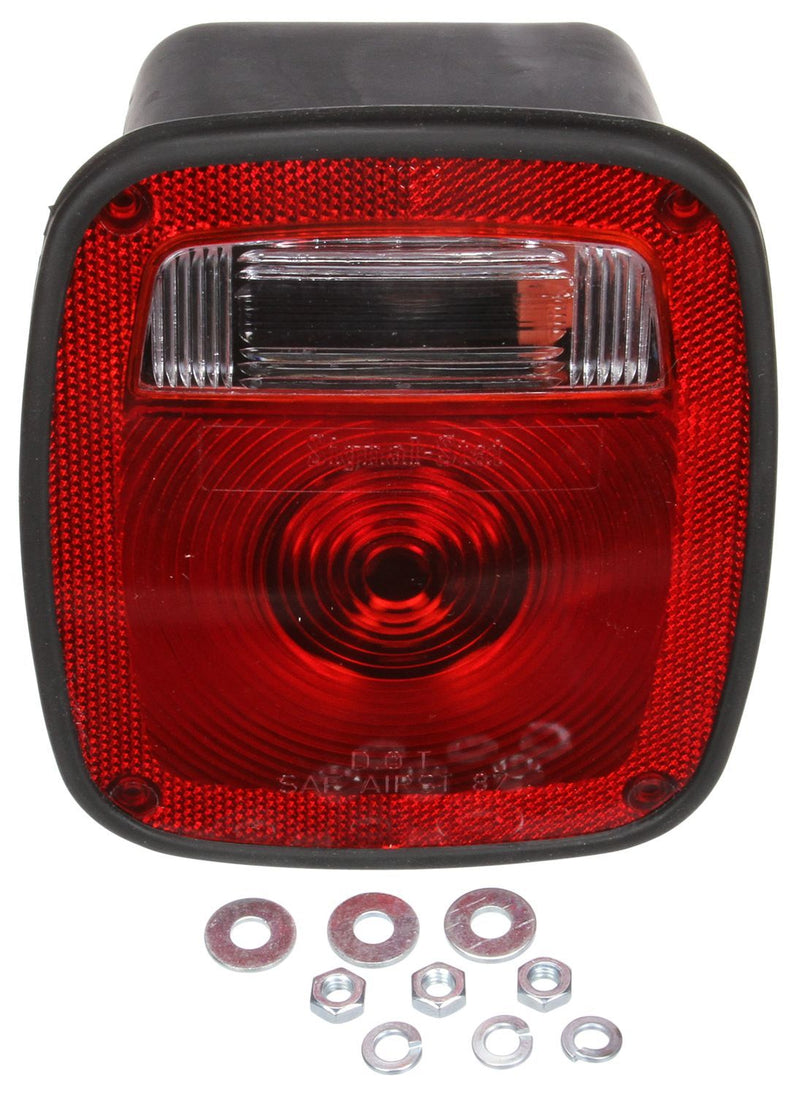 Signal-Stat Red/Clear Incandescent Combination Box Light, 3 Stud Mount | Truck-Lite 5014