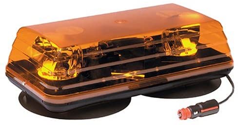 Universal 15" Amber Rotating Mini Light Bar, Low Profile w/ Vacuum Magnet | ECCO 5135A-VM
