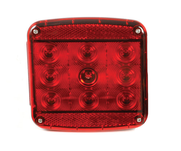 Left Hand Submersibled Red LED Trailer Lighting Kit with License Window | Grote 51972-5