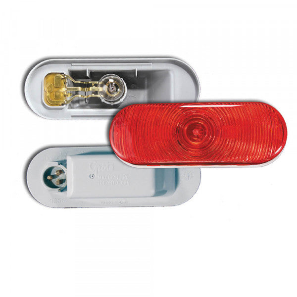 Torsion Mount® III Red Oval Stop Tail Turn Lights, Male Pin | Grote 52562