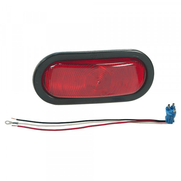 6" Red Oval Stop/Tail/Turn Light, Female Pin | Grote 52572