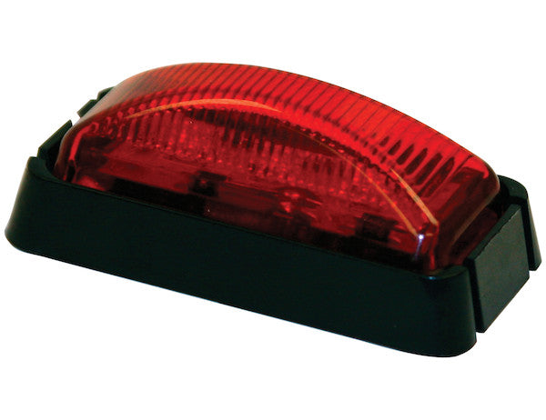 2.5 Inch Red Surface Mount/Marker Clearance Light Kit With 3 LEDs (PL-10 Connection, Includes Bracket And Plug) | Buyers Products 5622103