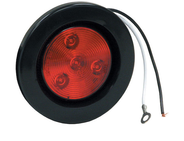 2.5 Inch Red Round Clearance/Marker Light Kit With 4 LEDs (PL-10 Connection, Includes Grommet And Plug) | Buyers Products 5622514