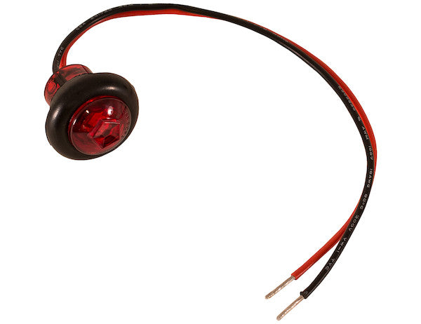 .75 Inch Round Marker Clearance Lights - 1 LED Red With Stripped Leads | Buyers Products 5623414